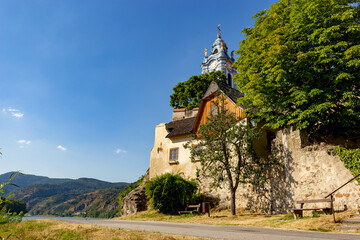 Church of Durnstein in Wachau on Danube, an Unesco World Heritage SIte of Austria