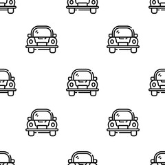 car icon pattern. Seamless car pattern on white background.