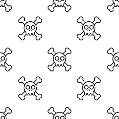 skull icon pattern. Seamless skull pattern on white background.