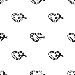 heart icon pattern. Seamless heart pattern on white background.