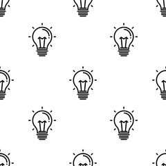 idea icon pattern. Seamless idea pattern on white background.