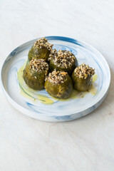 Crete Zucchini Dolma with Rice. Traditional Organic Food. Girit.