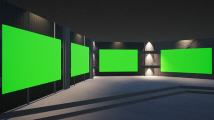 Virtual Studio Background set illustration