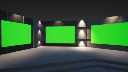 Virtual Studio Background set illustration
