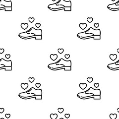 shoe icon pattern. Seamless shoe pattern on white background.