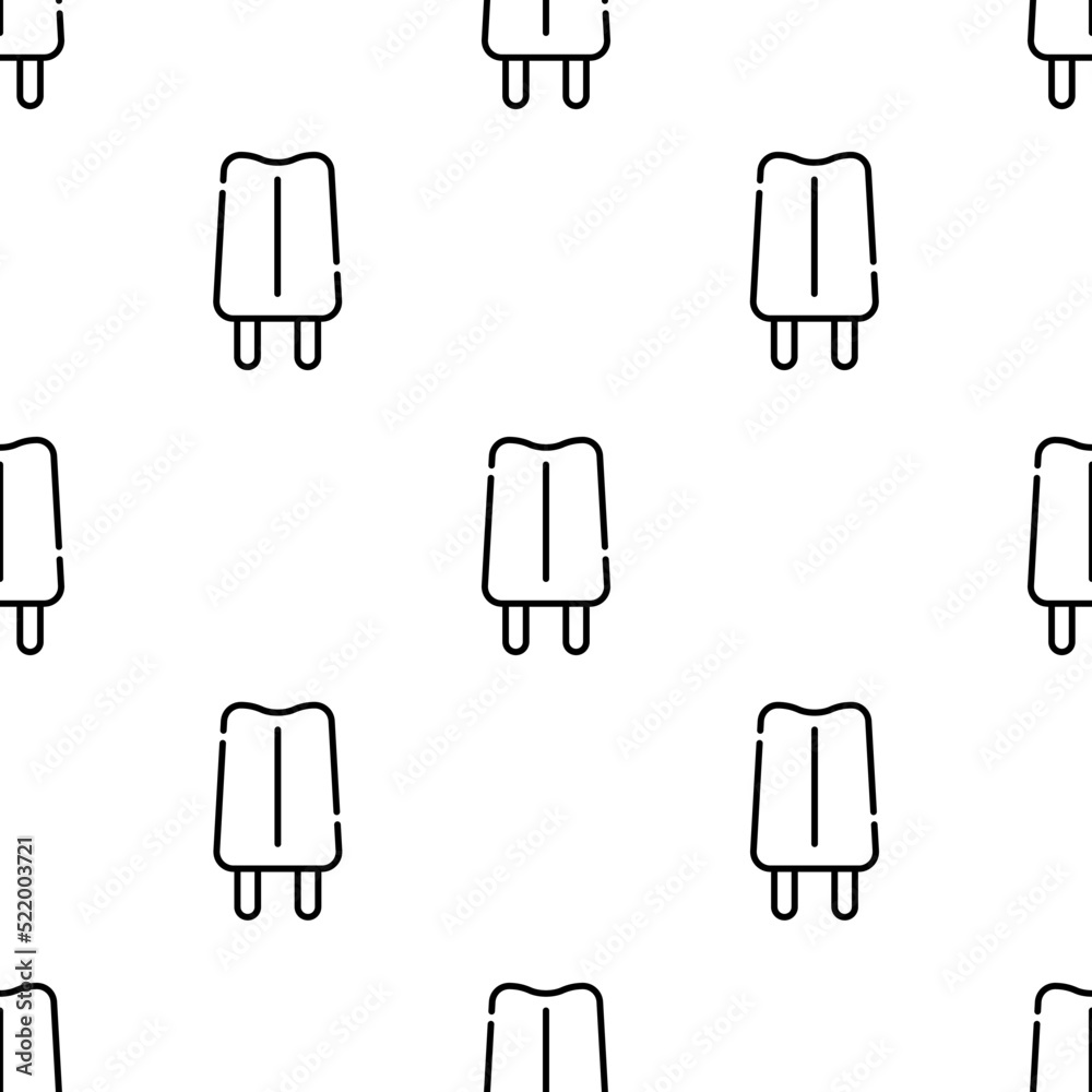 Sticker popsicle icon pattern. Seamless popsicle pattern on white background.