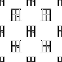 door icon pattern. Seamless door pattern on white background.