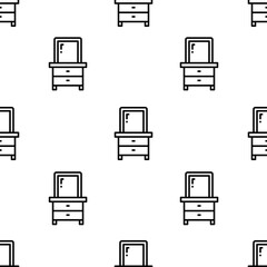 drawer icon pattern. Seamless drawer pattern on white background.