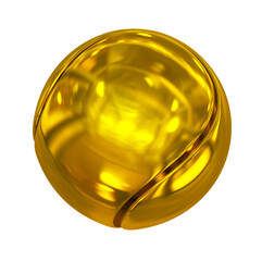 Tennis ball golden isolated