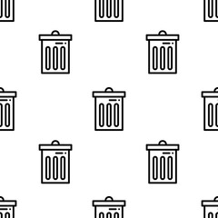 trash icon pattern. Seamless trash pattern on white background.