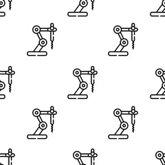 industrial robot icon pattern. Seamless industrial robot pattern on white background.
