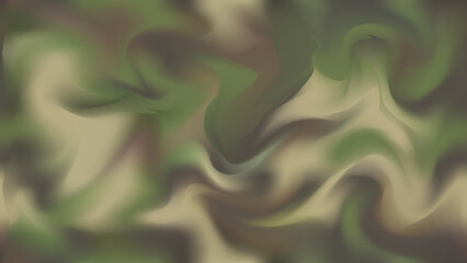 Forest camouflage. Shapeless wavy pattern masks outlines of objects in a wooded area. Seamless repeating vector pattern. Universal green, brown, beige camouflage.