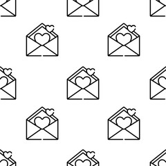 love letter icon pattern. Seamless love letter pattern on white background.