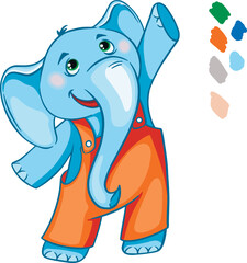 Vector illustration of an elephant. character cute cheerful elephant