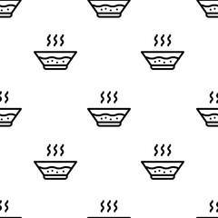 soup icon pattern. Seamless soup pattern on white background.