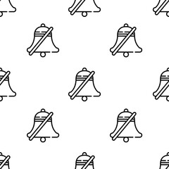 bell icon pattern. Seamless bell pattern on white background.