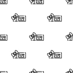 voucher icon pattern. Seamless voucher pattern on white background.