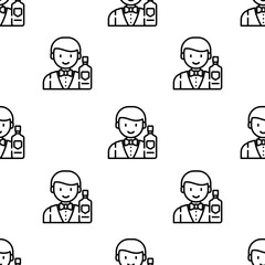 barman icon pattern. Seamless barman pattern on white background.