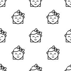 baby icon pattern. Seamless baby pattern on white background.