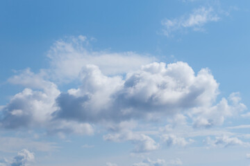 Big cloud close up on blue sky