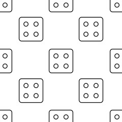 dice icon pattern. Seamless dice pattern on white background.