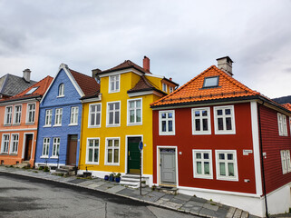 Fototapeta na wymiar Nordnes neighborhood, Bergen, Norway