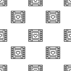 wedding video icon pattern. Seamless wedding video pattern on white background.