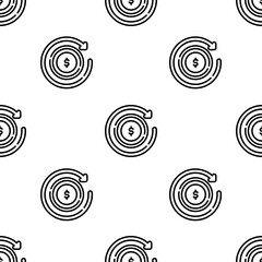 refund icon pattern. Seamless refund pattern on white background.