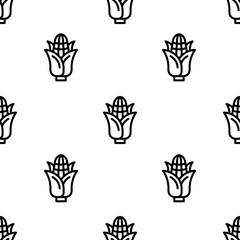 corn icon pattern. Seamless corn pattern on white background.