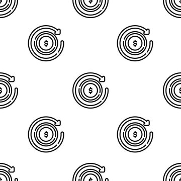 refund icon pattern. Seamless refund pattern on white background.