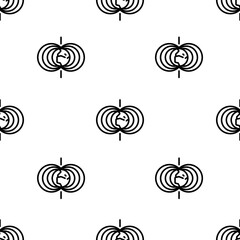 magnetic field icon pattern. Seamless magnetic field pattern on white background.