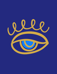 Evil eye ethnic wall art template
