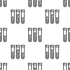 test tube icon pattern. Seamless test tube pattern on white background.