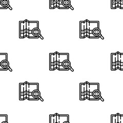 map icon pattern. Seamless map pattern on white background.