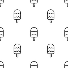 ice cream icon pattern. Seamless ice cream pattern on white background.