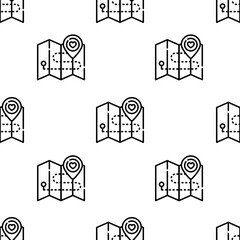 map icon pattern. Seamless map pattern on white background.