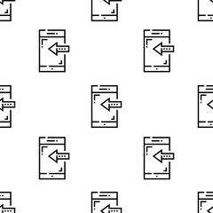 smartphone icon pattern. Seamless smartphone pattern on white background.