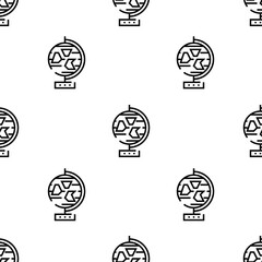 globe icon pattern. Seamless globe pattern on white background.