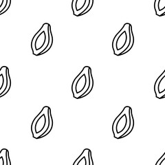 papaya icon pattern. Seamless papaya pattern on white background.