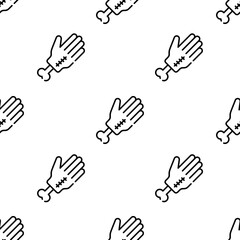 hand icon pattern. Seamless hand pattern on white background.