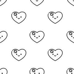 heart icon pattern. Seamless heart pattern on white background.