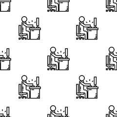 desk icon pattern. Seamless desk pattern on white background.