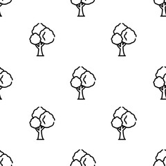 tree icon pattern. Seamless tree pattern on white background.