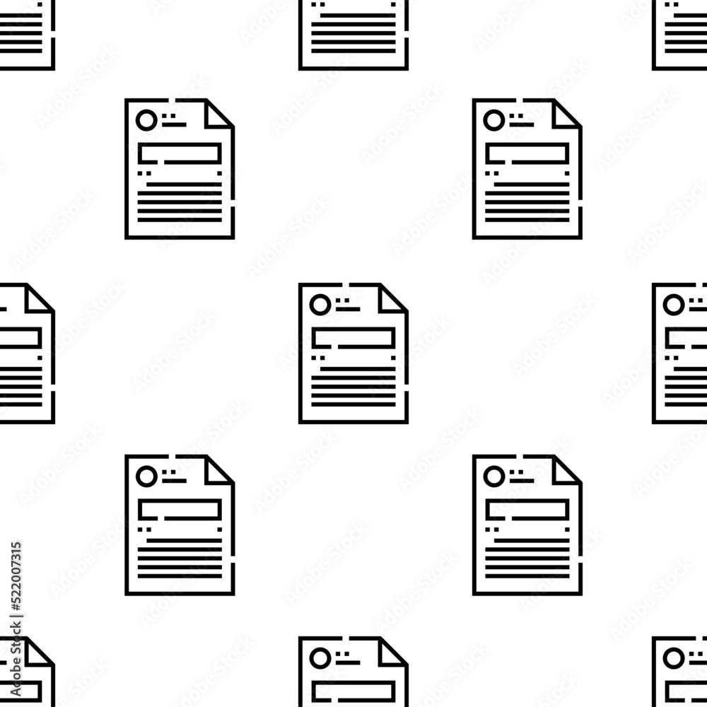 Poster file icon pattern. seamless file pattern on white background.