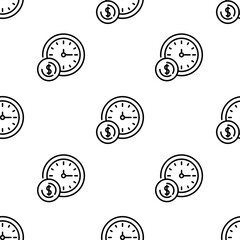 wall clock icon pattern. Seamless wall clock pattern on white background.