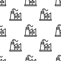 factory icon pattern. Seamless factory pattern on white background.