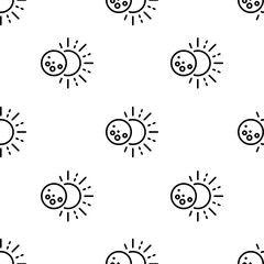 eclipse icon pattern. Seamless eclipse pattern on white background.