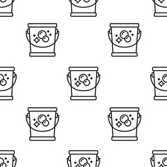 bucket icon pattern. Seamless bucket pattern on white background.