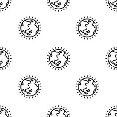 ozone layer icon pattern. Seamless ozone layer pattern on white background.
