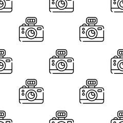 camera icon pattern. Seamless camera pattern on white background.